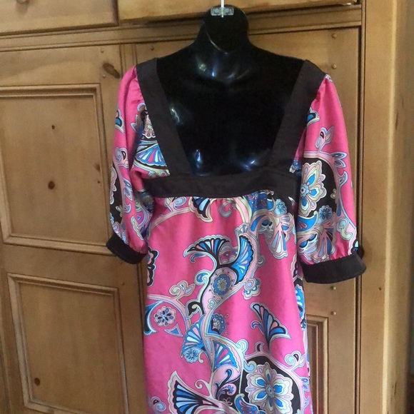 Banana Republic boho silk tunic dress paisley L - Picture 6 of 8